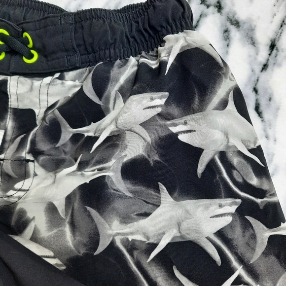 Size M(8) Boys Swim Trunks with Shark Design and Zip Pocket. Flawed. - Picture 5 of 9